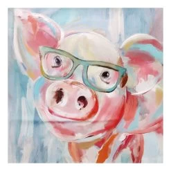 Studious Piglet Print Canvas Wall Art, 18"
