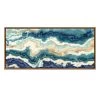 Teal & Indigo Agate Framed Canvas Wall Art, 54x24