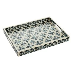Tracey Boyd Blue Mosaic Patterned Decorative Tray, 14x10