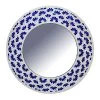 Tracey Boyd Blue Mosaic Round Wall Mirror, 24"