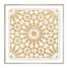 Tracey Boyd Glass Framed Gold & White Textile Wall Art, 25"