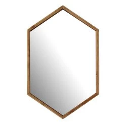 Tracey Boyd Gold Trim Hexagon Wall Mirror, 12x19.5