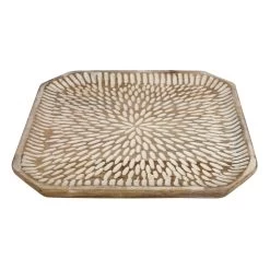 Tracey Boyd Hand Carved Wood Decorative Plate, 11"