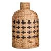 Tracey Boyd Natural & Black Wicker Woven Bottle Vase, 24"