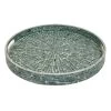 Ty Pennington Blue Capiz Mosaic Round Decorative Tray, 15"