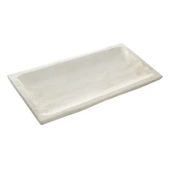 White Brushed Wood Tray, 20x10