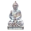 White Distressed Ceramic Buddha, 10"