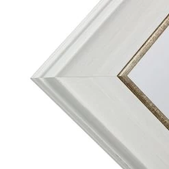 White & Gold Framed Wall Mirror, 22x28 -Home Decor Store white gold framed wall mirror 22x28 3