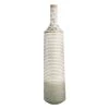 White & Gold Ribbed Floor Vase, 36"