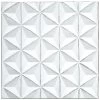White Hand Carved Wood Diamond Panel Wall Art, 16"