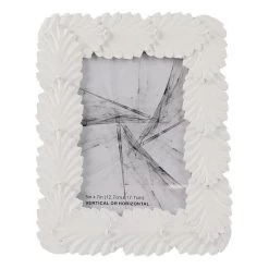 White Leaves Tabletop Photo Frame, 5x7