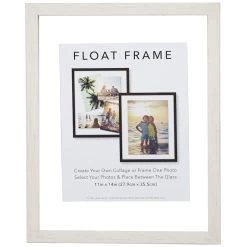 White Linear Profile Floating Wall Frame, 11x14