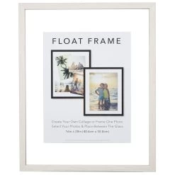 White Linear Profile Floating Wall Frame, 16x20