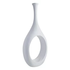 White Open Floor Vase, 48"