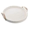 White Round Wooden Decorative Tray, 18"