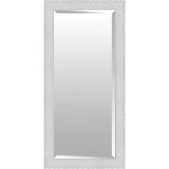 White Scalloped Edges Floor Mirror, 32x66