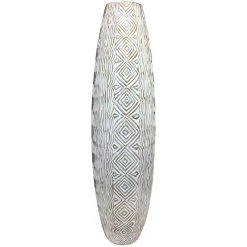 White Washed Tribal Floor Vase, 34"
