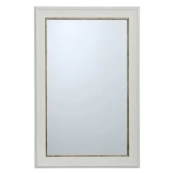 White With Gold Framed Wall Mirror, 24x36