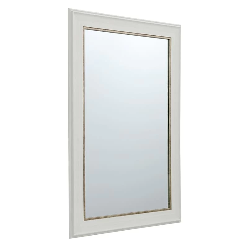 White With Gold Framed Wall Mirror, 24x36 2 White With Gold Framed Wall Mirror, 24x36 - Image 2