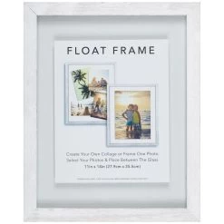 Whitewash Linear Profile Floating Wall Frame, 11x14