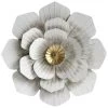 Whitewash Metal Embossed Flower Wall Art, 20"