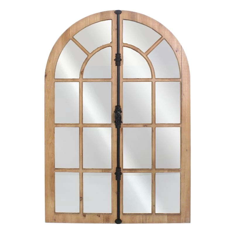 Wood Arched Wall Mirror, 31x48 1 Wood Arched Wall Mirror, 31x48