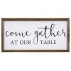 Wood Framed Come Gather At Our Table Wall Decor, 20x9