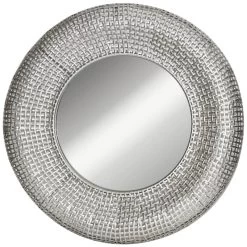 Woven-Look Studio Round Wall Mirror, 24"